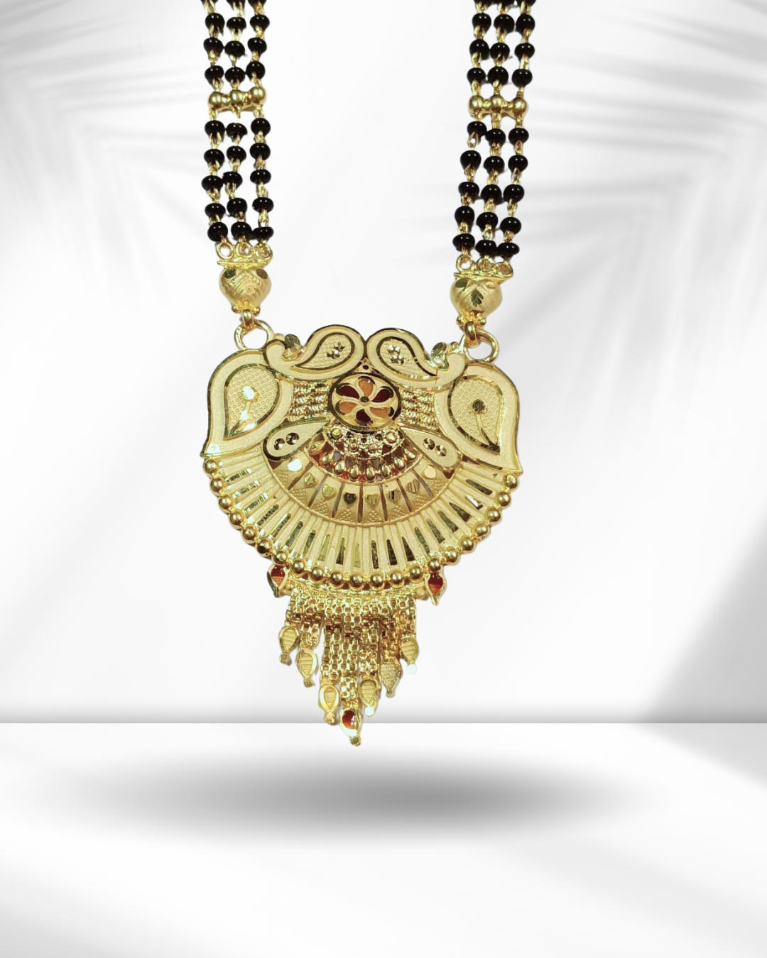 Black Bead Gold-Plated Mangalsutra