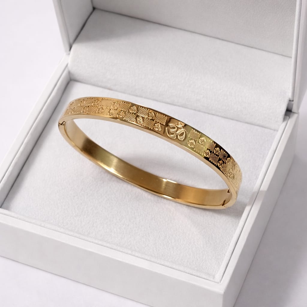 Om Gold Plated Bracelet