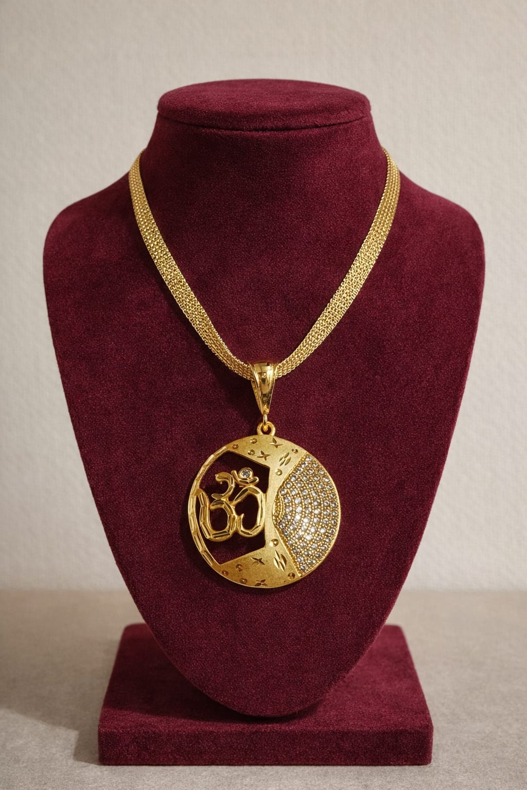 Premium Gold Plated Om Pendant chain - Image 2