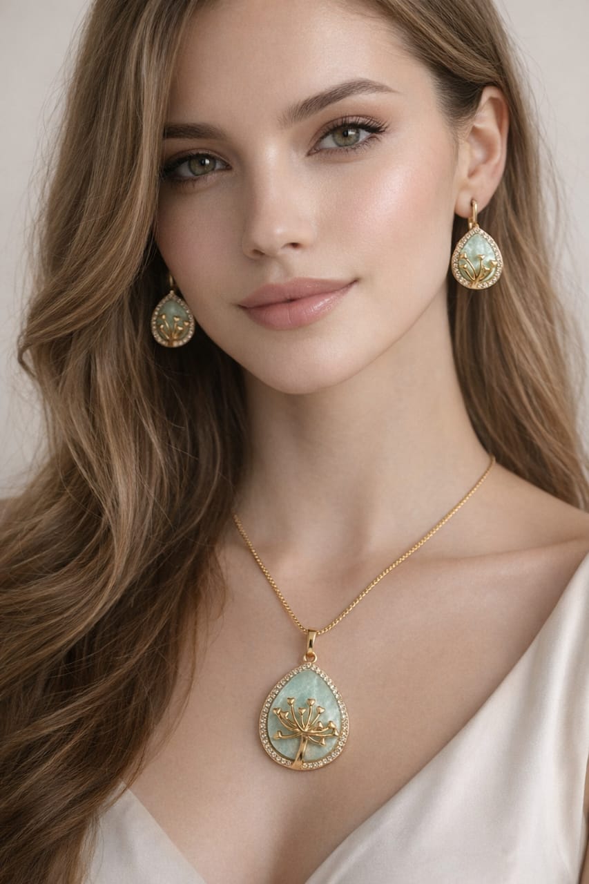 Elegant Botanical Jewelry Set - Image 1